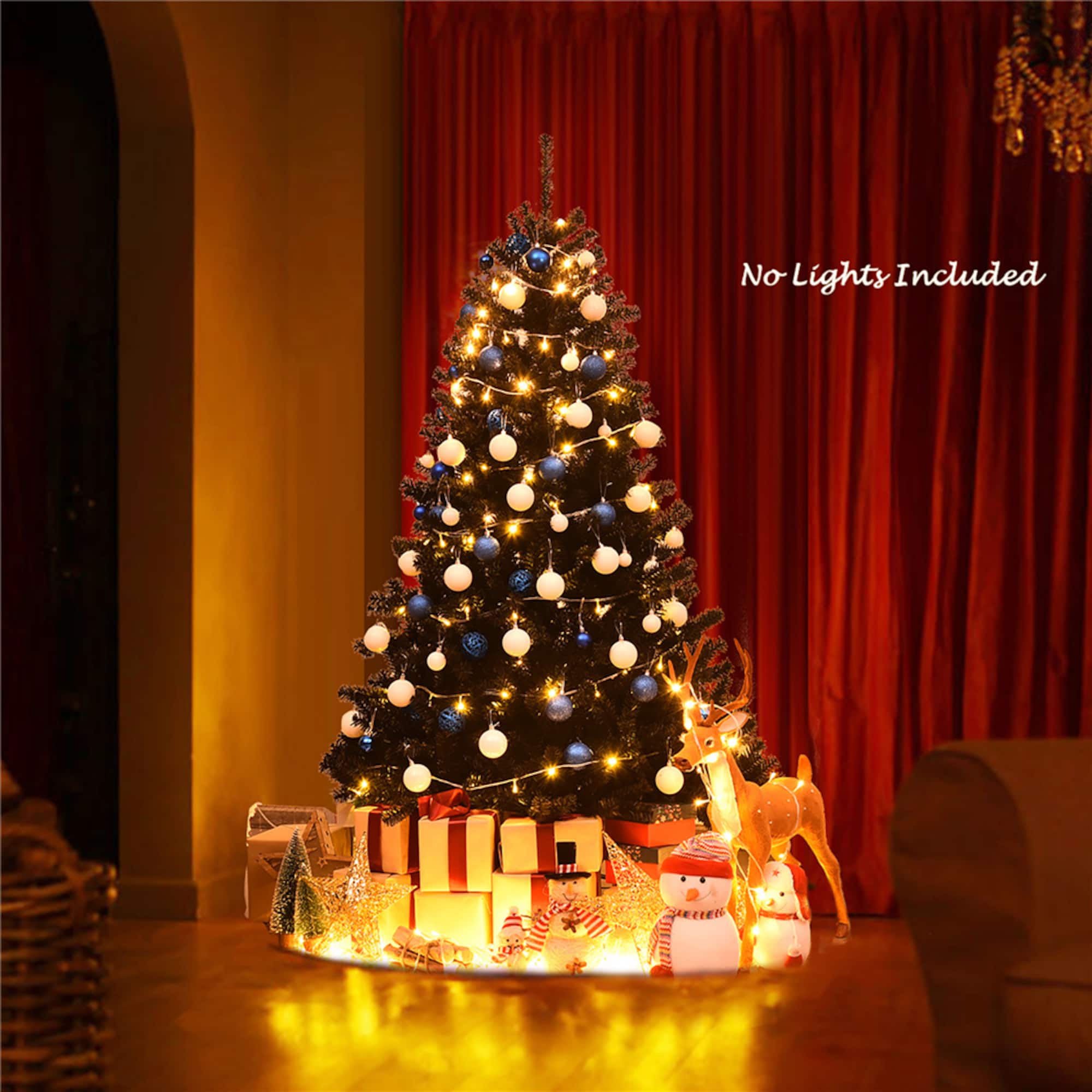 6ft. Unlit Black Artificial Christmas Tree